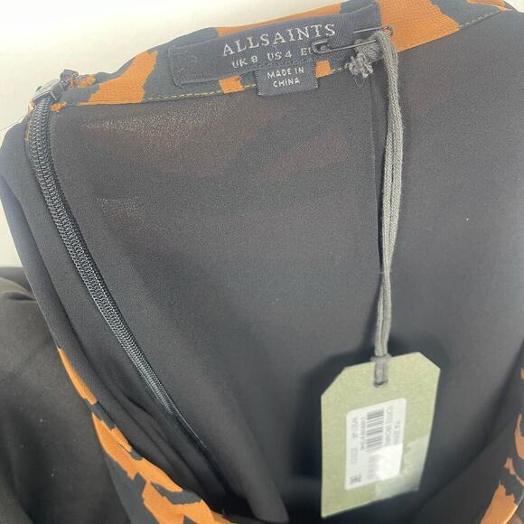 All Saints animal print skirt cheetah Nia/Pia Zephyr Miniskirt size 4 - Picture 7 of 7